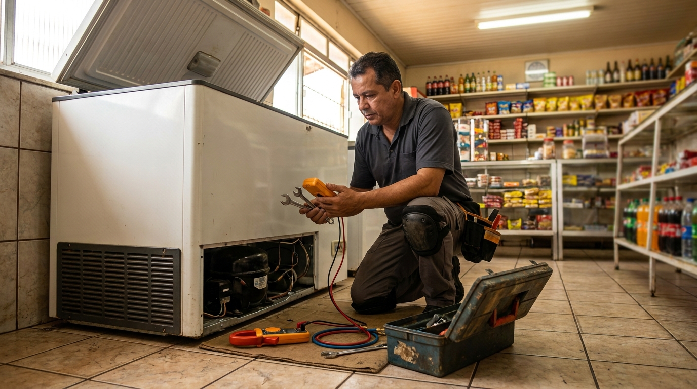 Técnico de conserto de freezer em residência em São Bernardo do Campo‑SP